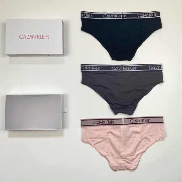Calvin Klein Classic Letter Logo Womens Briefs 3 Pack - Picture 1 of 13